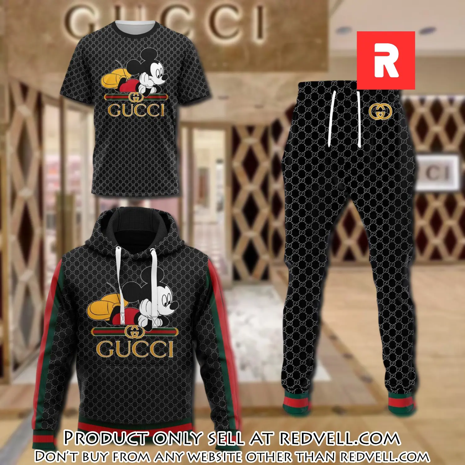 Gucci mickey mouse tshirt hoodie sweatpants pants luxury clothing clothes disney gifts type 94 hoodie outfit ideals for men and women rv4453794